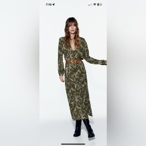 Zara paisley print midi dress L